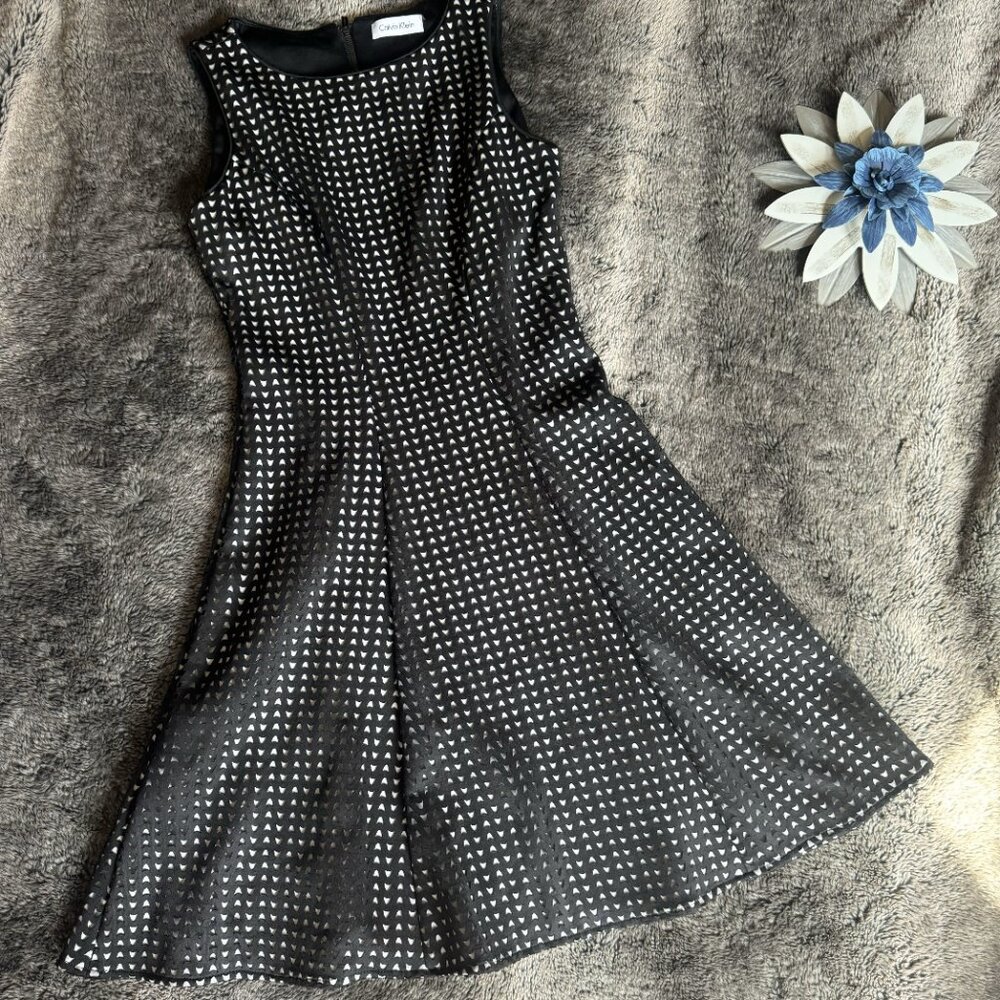 Calvin Klein Black Laser-Cut Sheath Dress 2P
